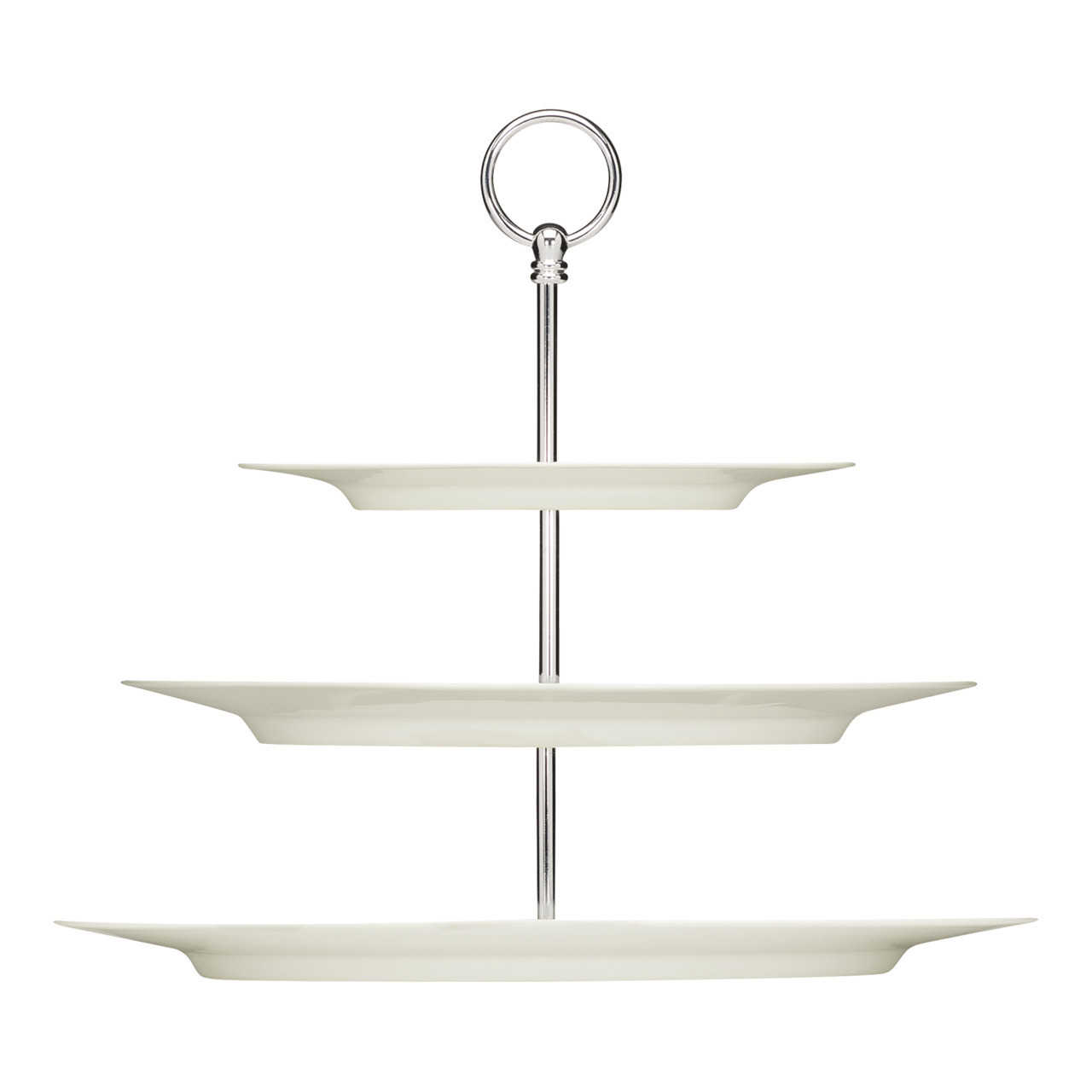 Purity, Etagere + Platte oval mit Fahne 3-fach 378 x 277 x 324 mm